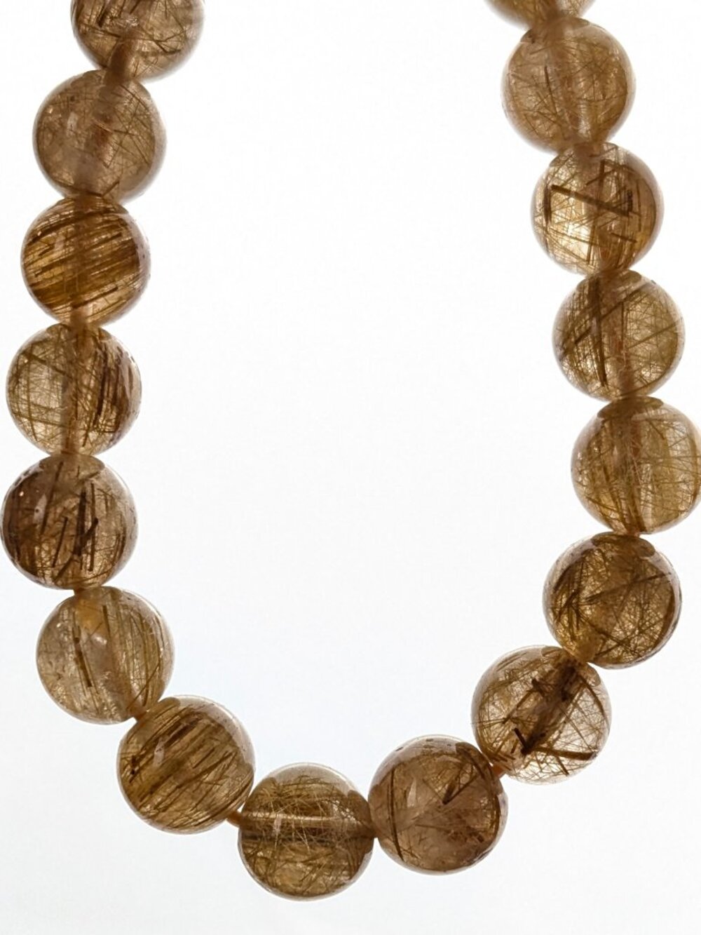 9mm Natural Rutilated Quartz Stretch Bracelet